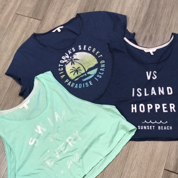 Victoria’s Secret Lot of 3 NWOT Summer Theme Crop Tee’s & Tanks size XL - Picture 1 of 11